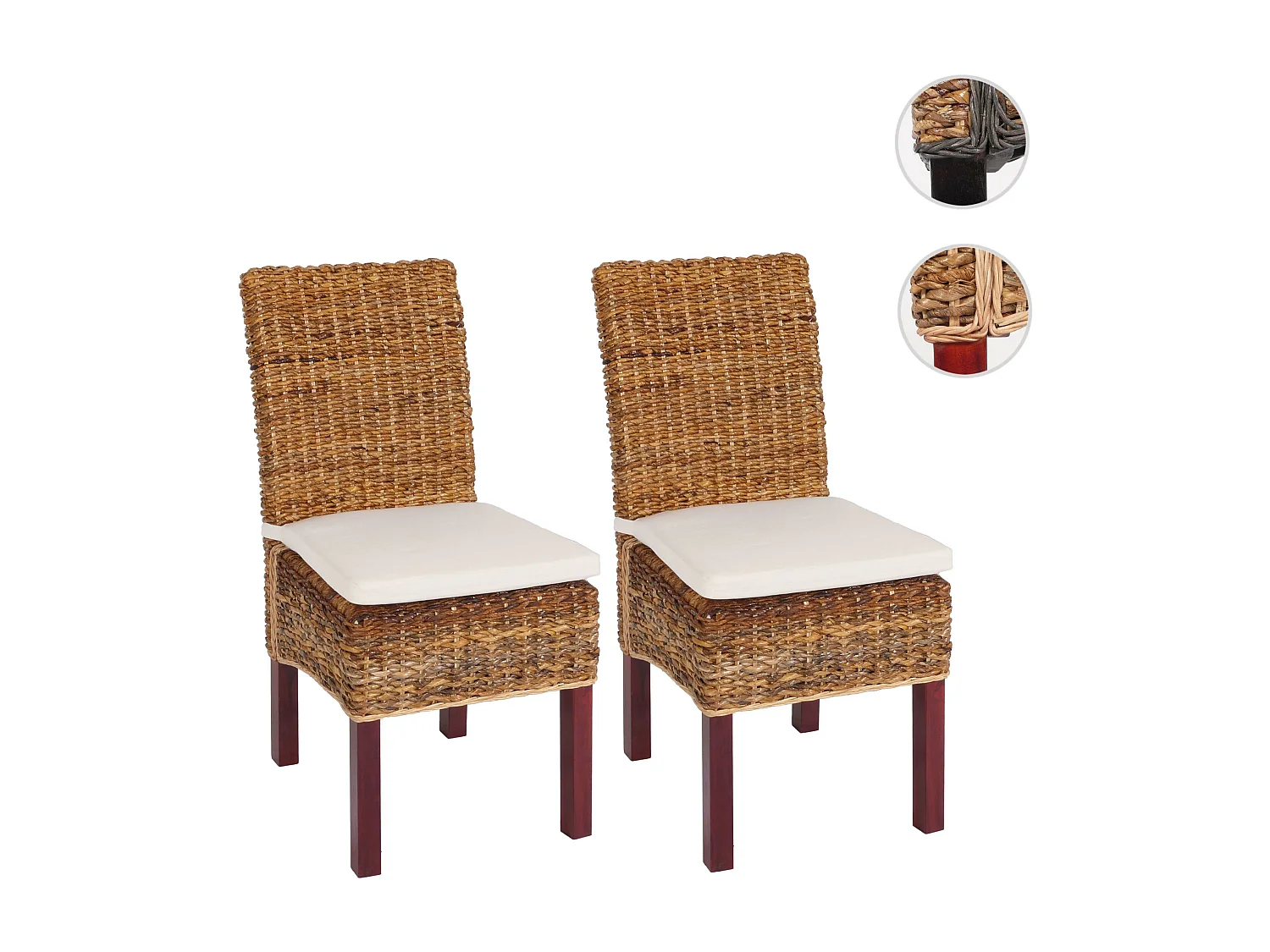 Cadeira de jantar Loiret (conjunto de 2),  leve, com almofada