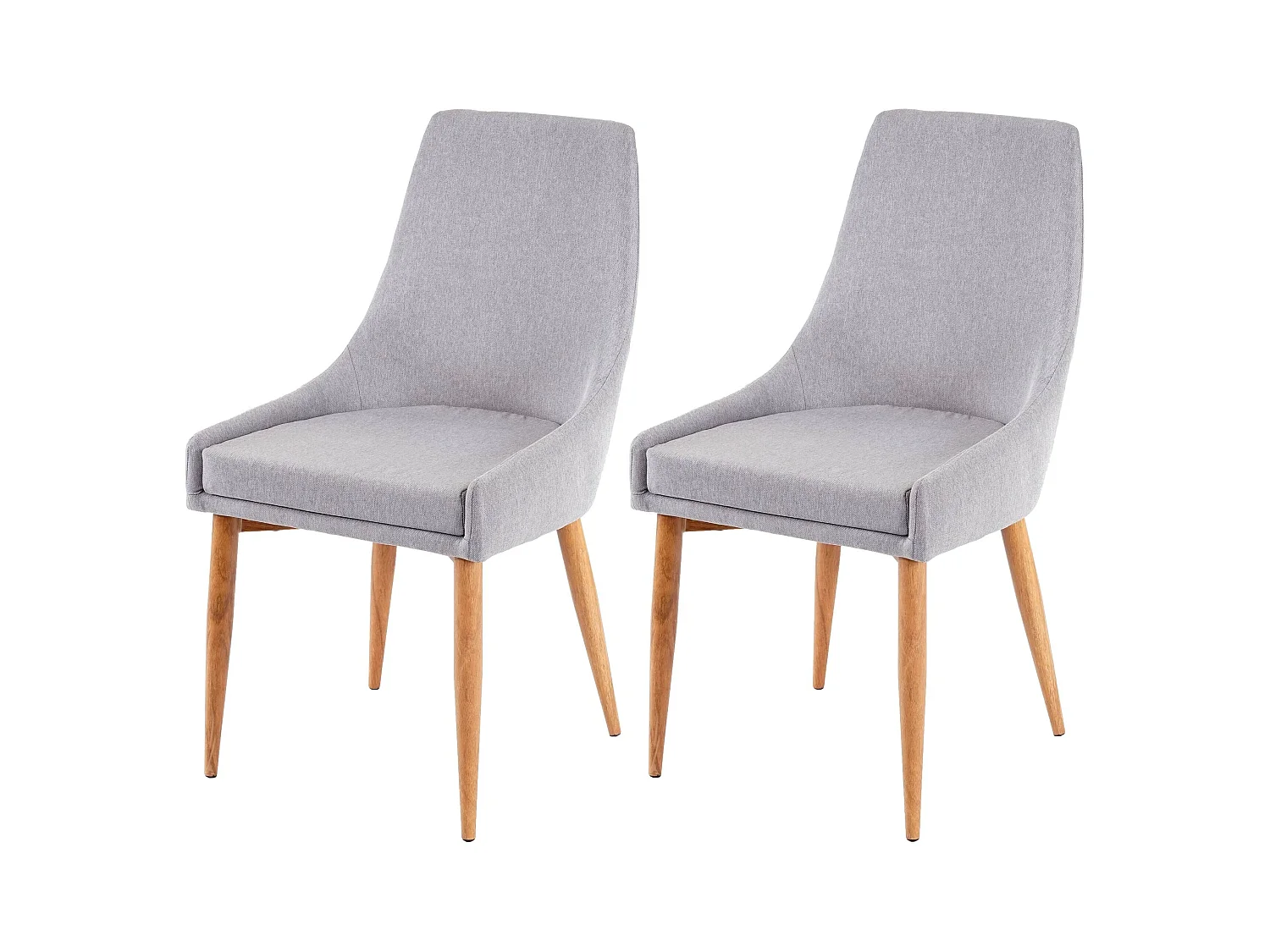 Chaise de salle à manger MCW-B44 II (lot de 2),  tissu gris