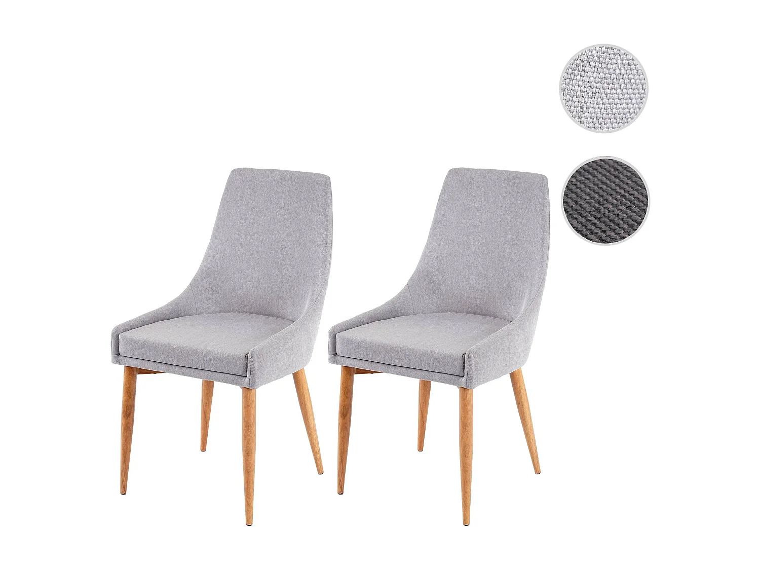 Chaise de salle à manger MCW-B44 II (lot de 2),  tissu gris
