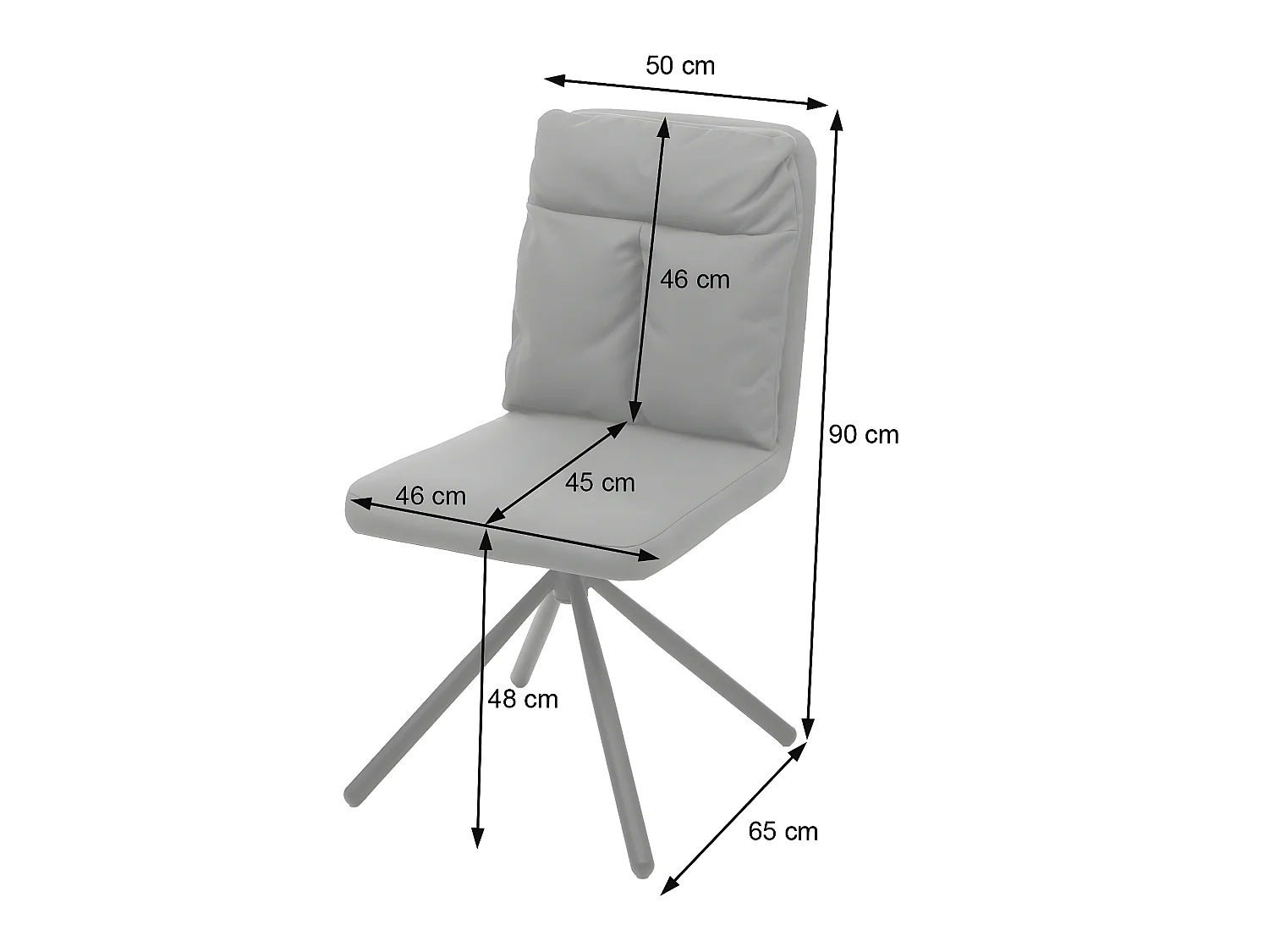 Chaise de salle à manger MCW-G58 (lot de 6),  gris