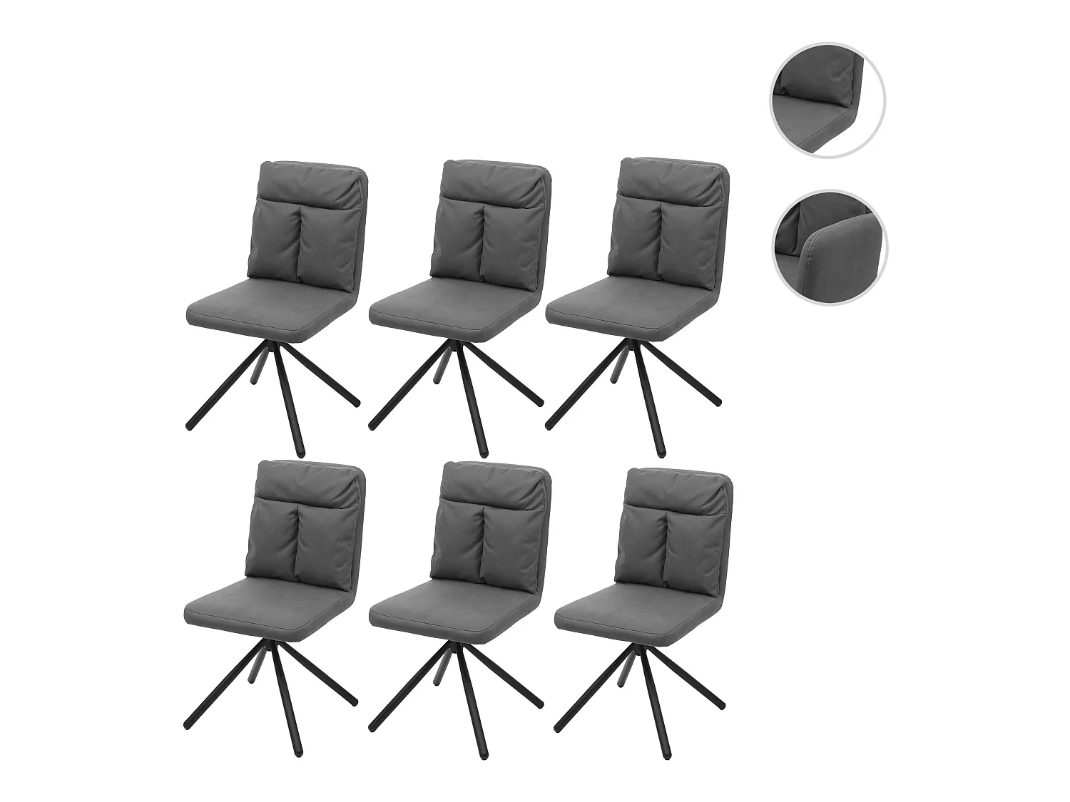 Chaise de salle à manger MCW-G58 (lot de 6),  gris