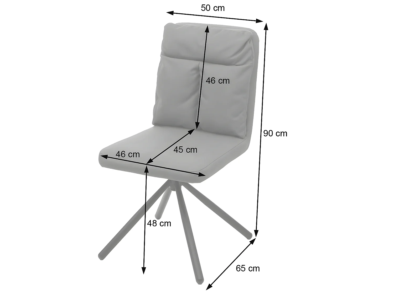 Esszimmerstuhl MCW-G58 (6er-Set), Grau