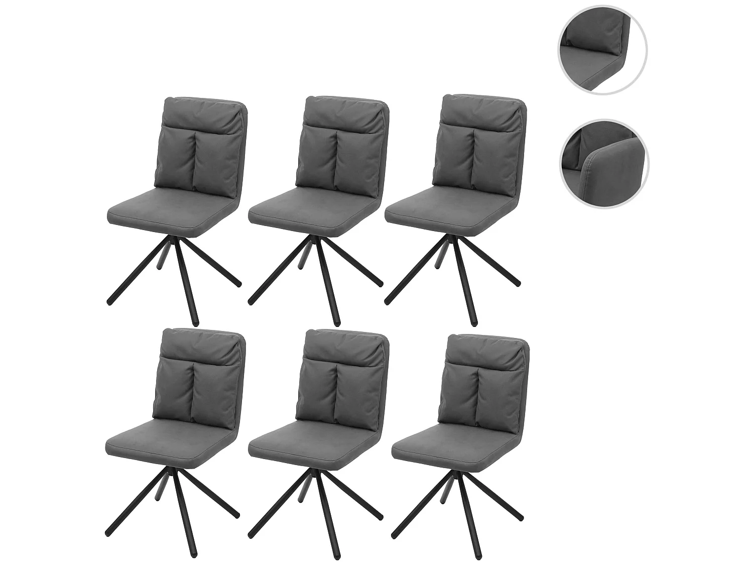 Esszimmerstuhl MCW-G58 (6er-Set), Grau