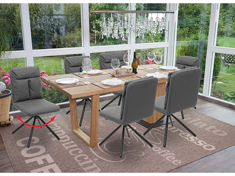 Esszimmerstuhl MCW-G58 (6er-Set), Grau