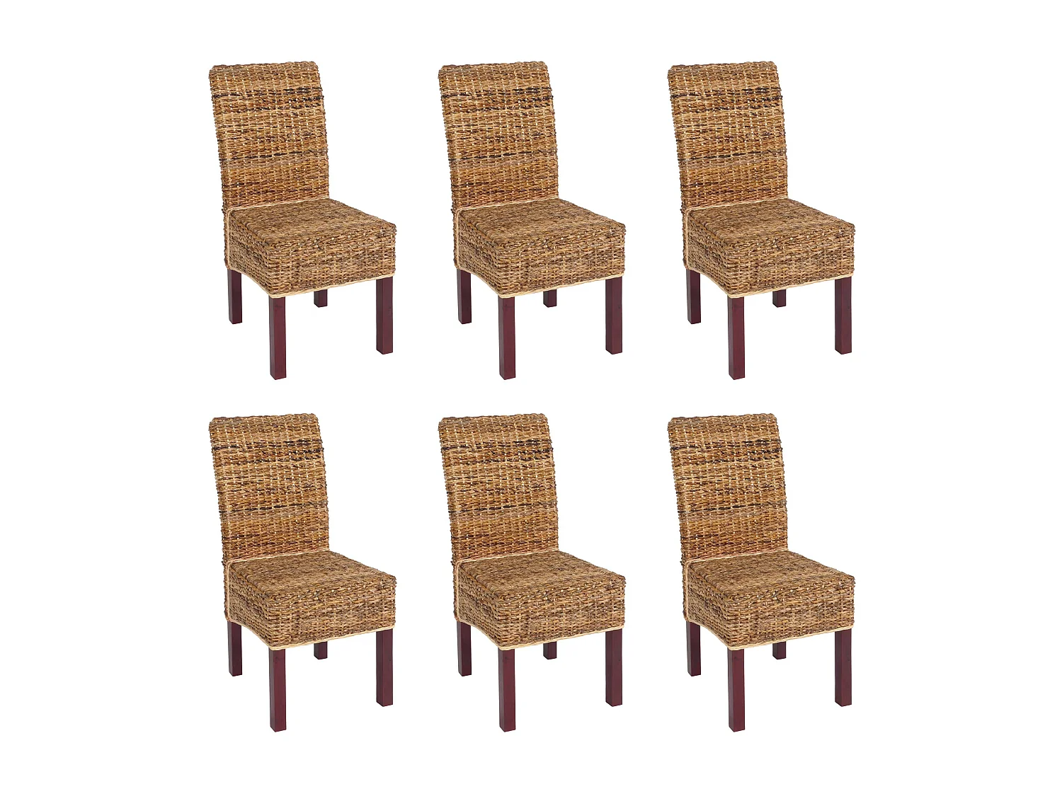 Chaise de salle à manger Loiret (lot de 6),  pieds marrons