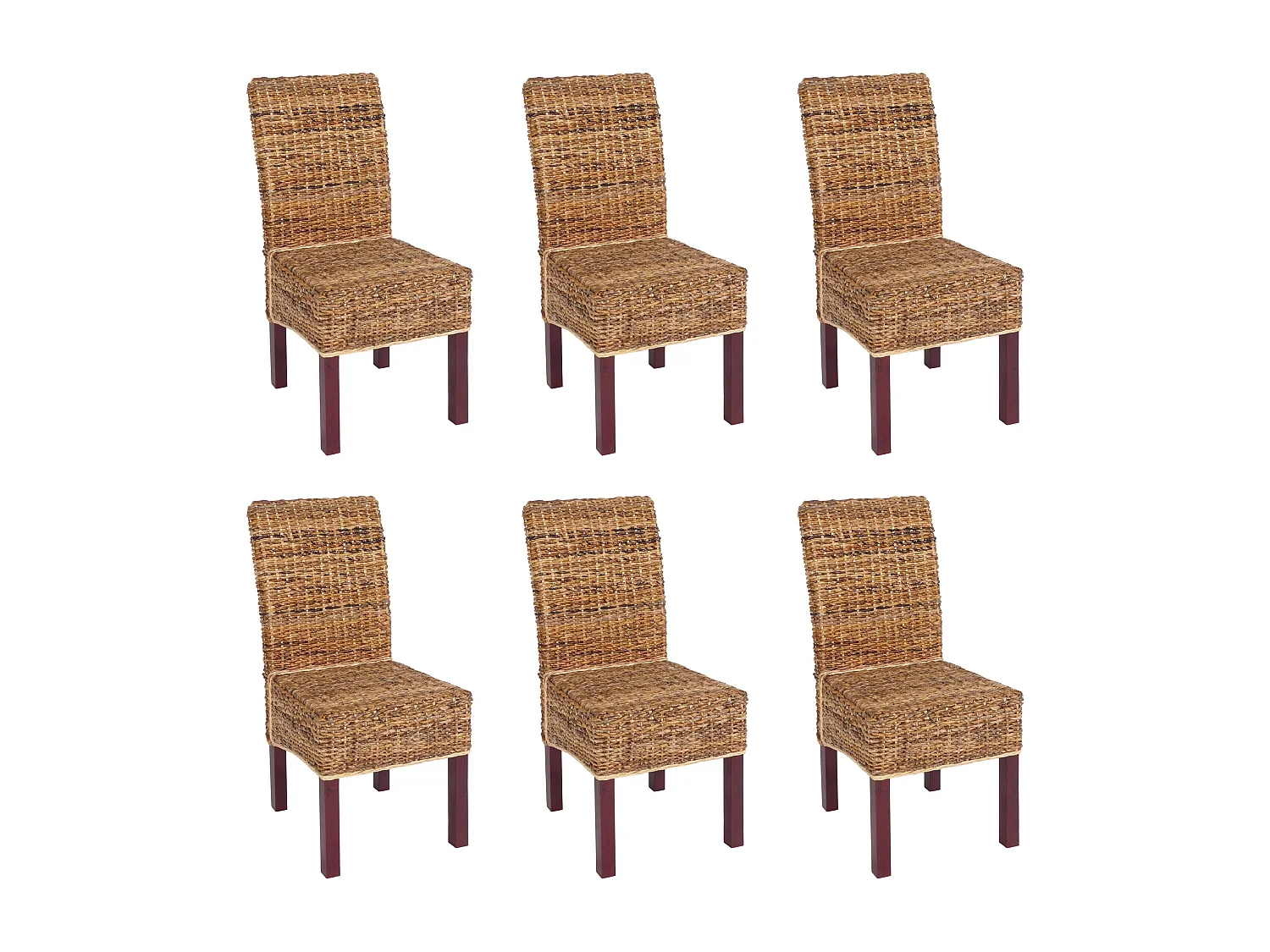Chaise de salle à manger Loiret (lot de 6),  pieds marrons