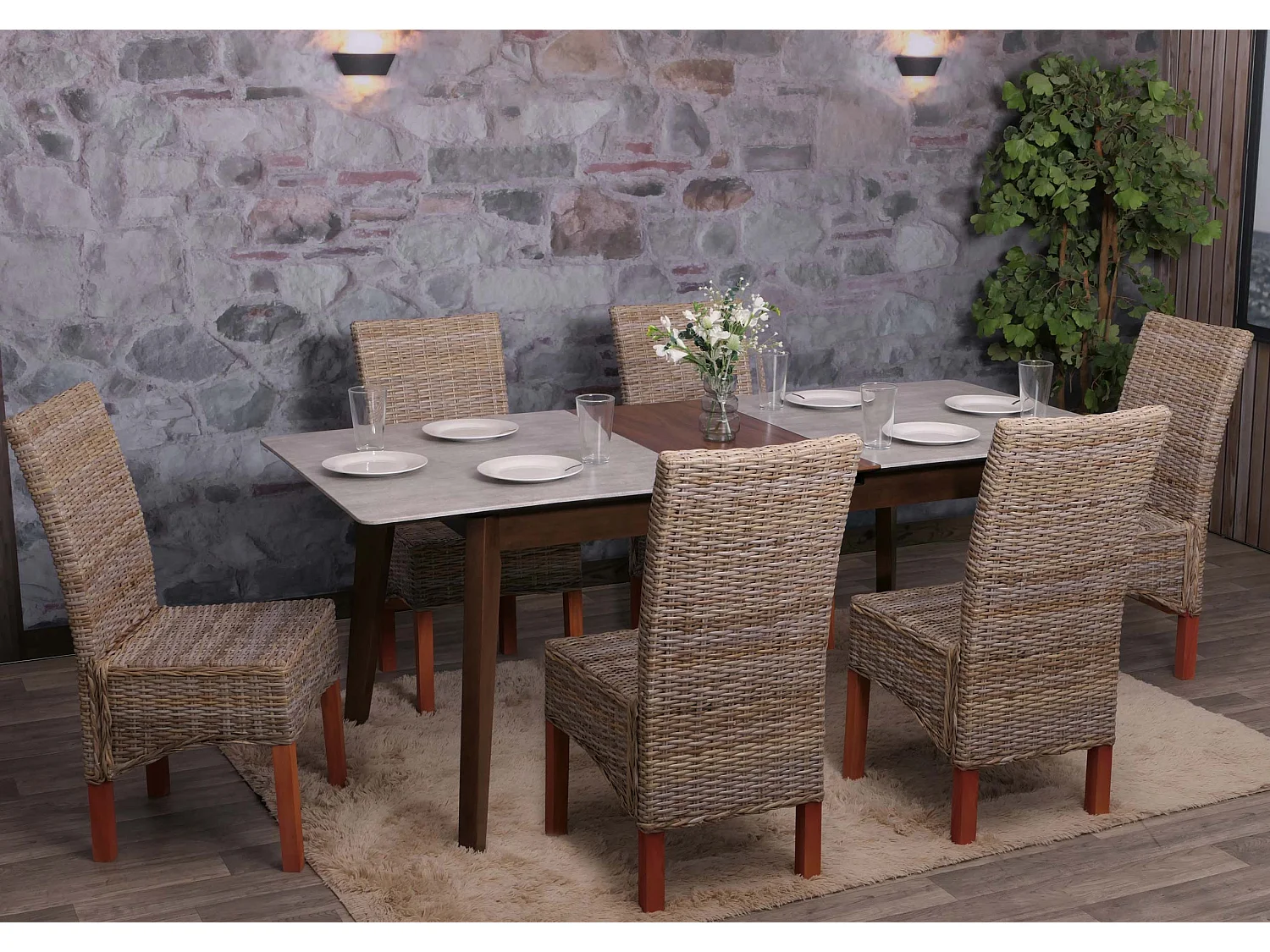 Silla de comedor Var (juego de 6),  sin cojín de asiento