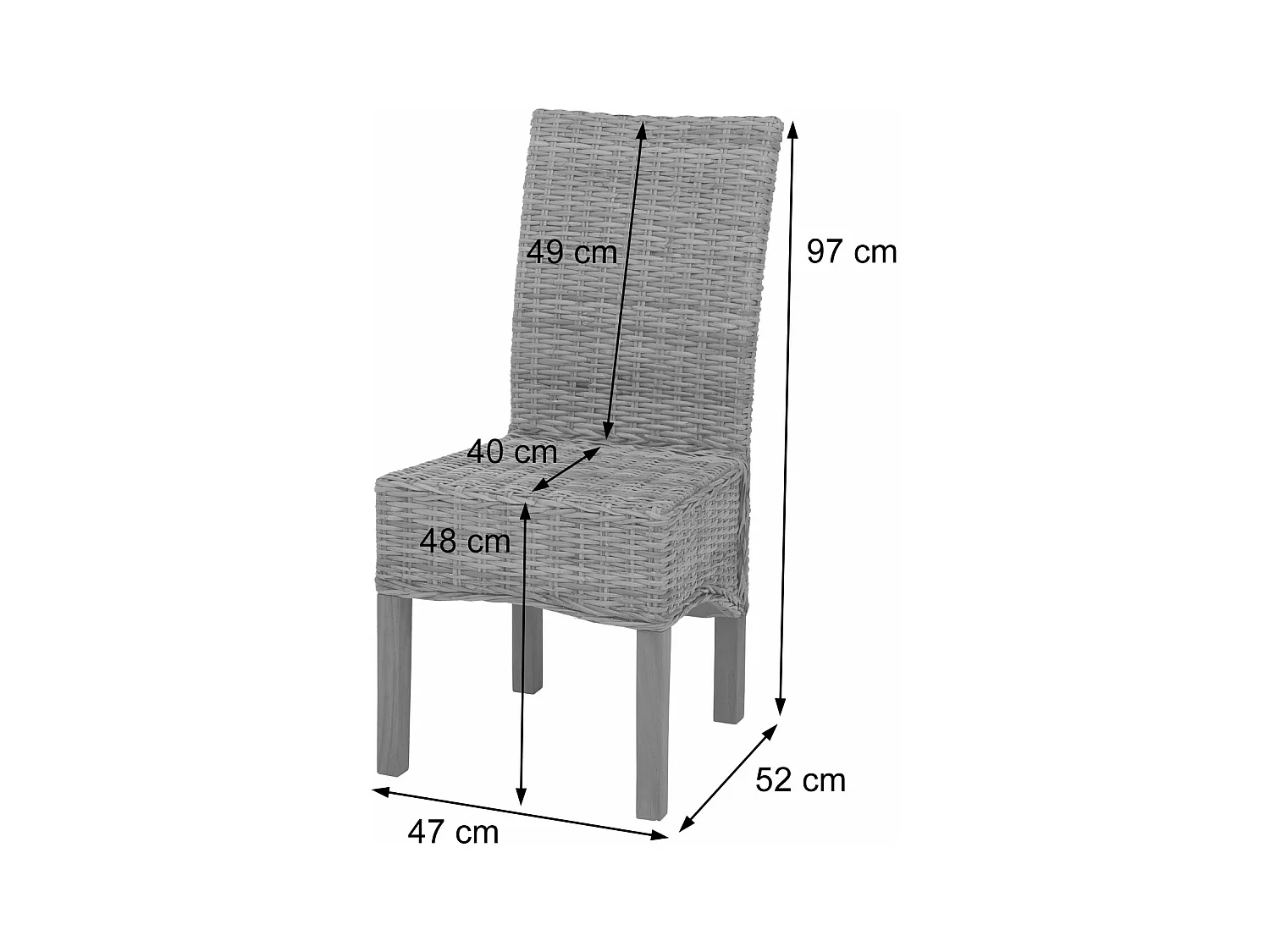 Chaise de salle à manger Var (lot de 6),  sans coussins