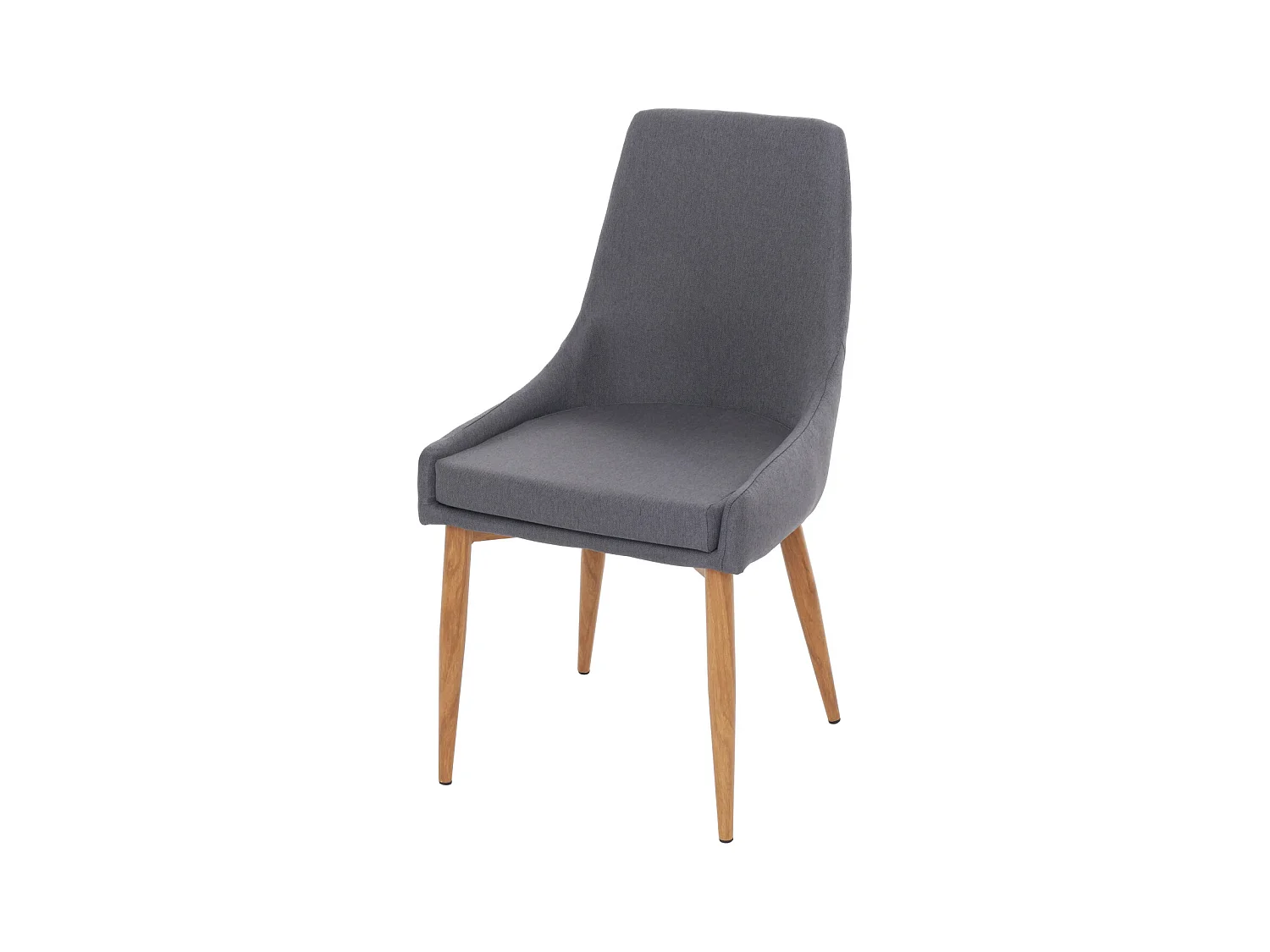 Set 6x sedie imbottite MCW-B44 II design retro anni 50 metallo tessuto grigio scuro