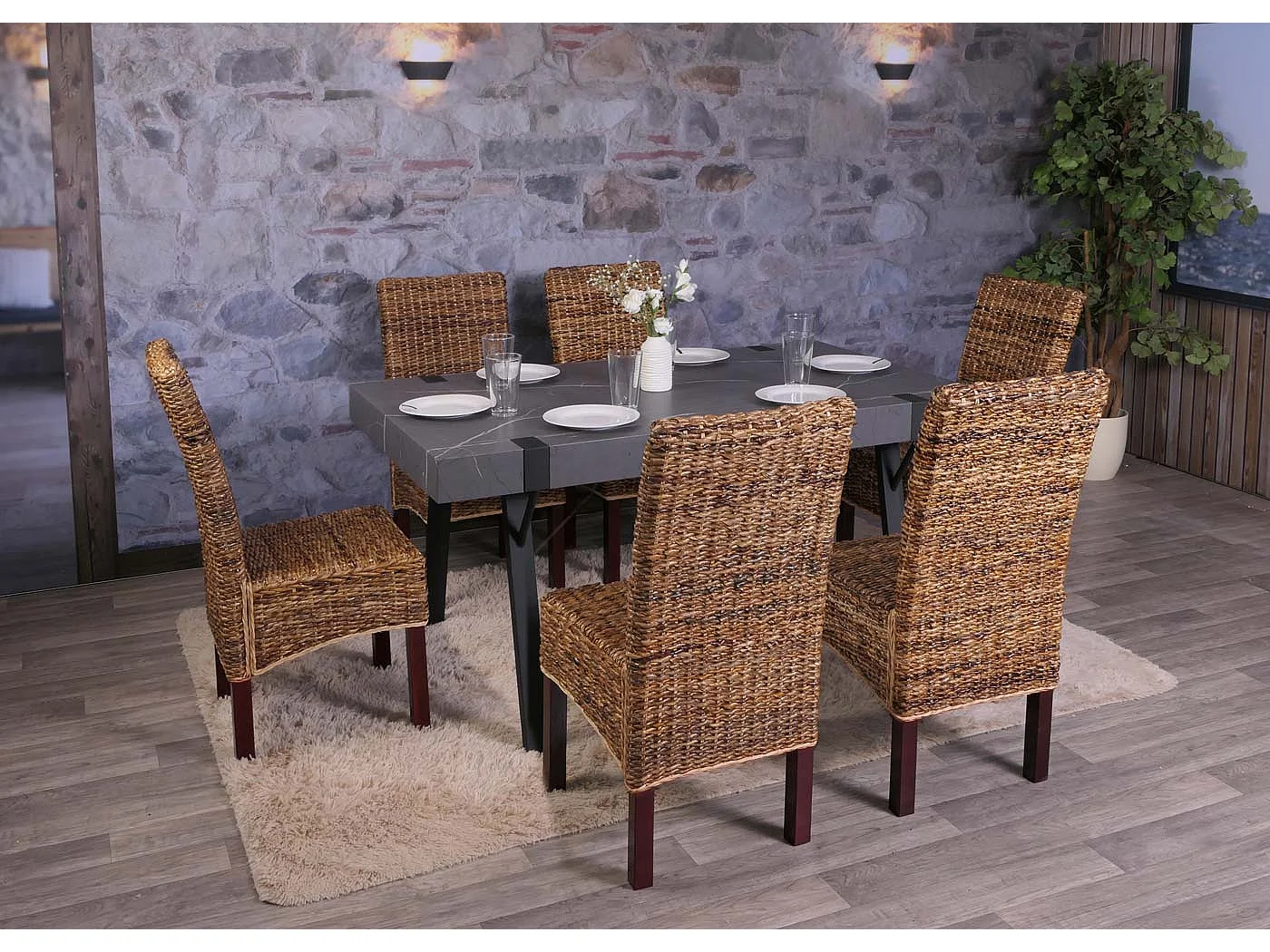 Cadeira de jantar Loiret (conjunto de 2),  leve, sem almofada