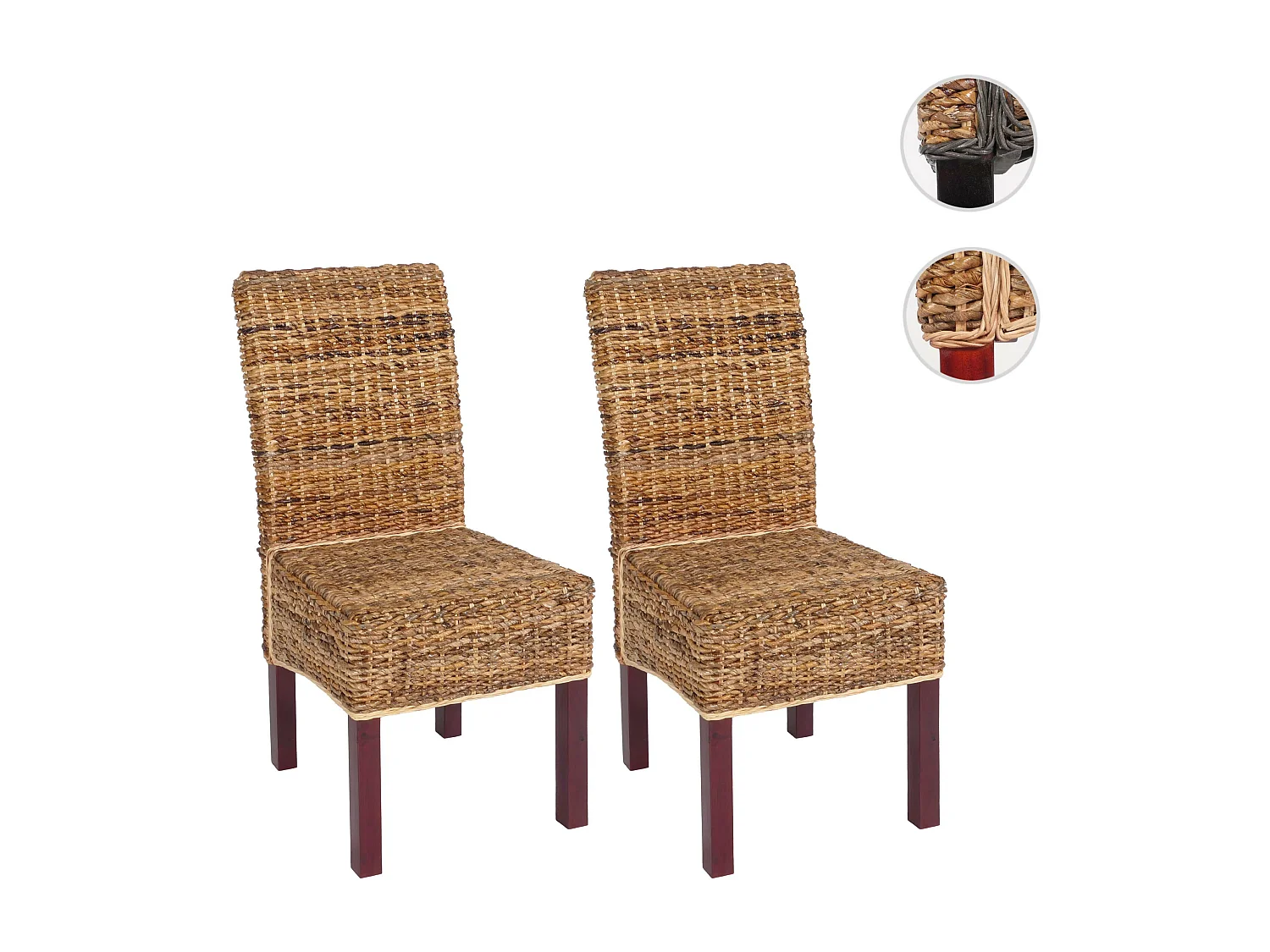 Cadeira de jantar Loiret (conjunto de 2),  leve, sem almofada