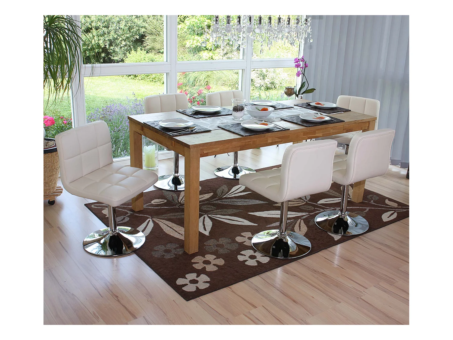 Chaise de salle à manger Cadiz (lot de 6),  crème