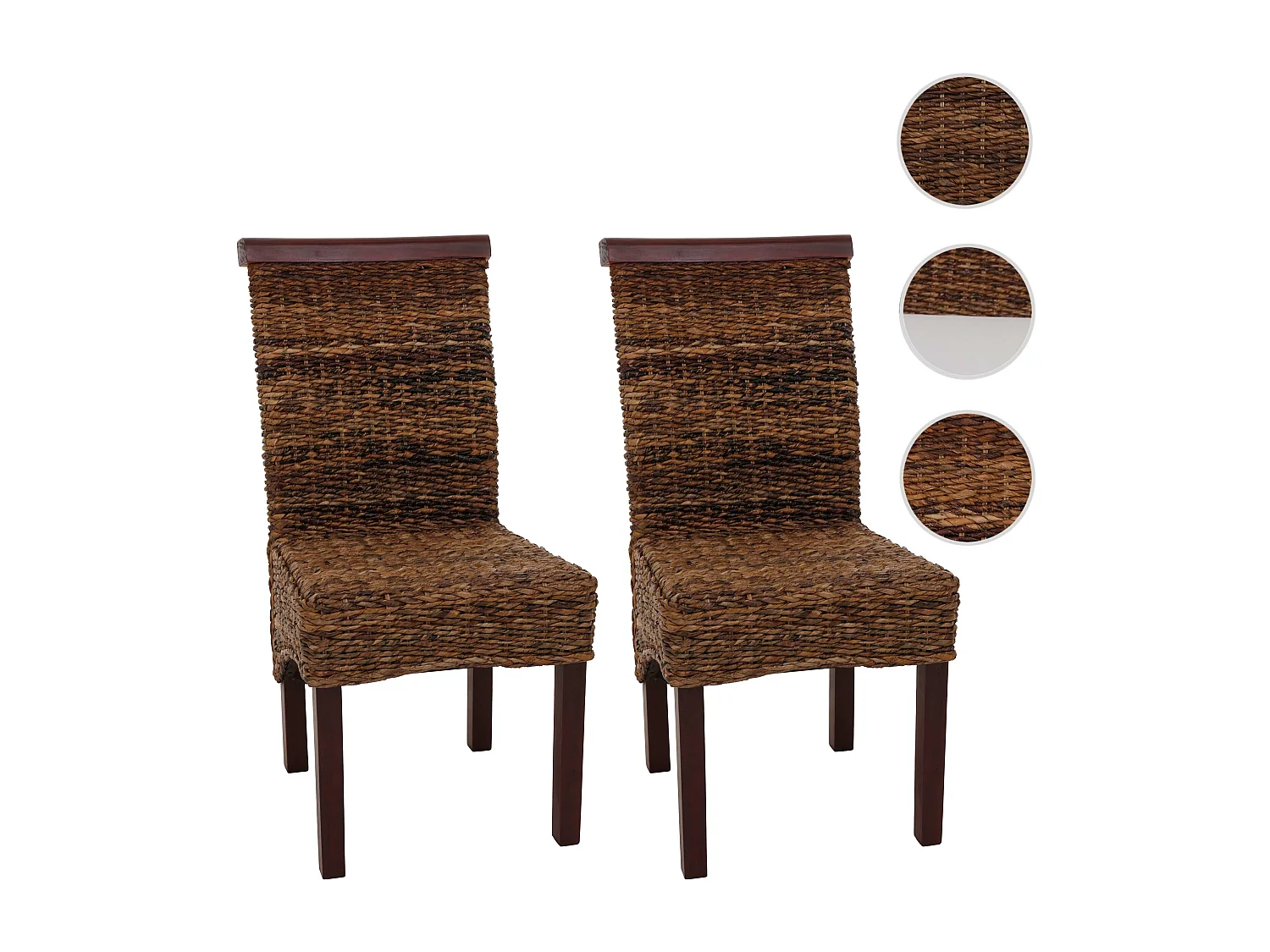 Cadeira de jantar Acireale (conjunto de 2),  leve, sem almofadas