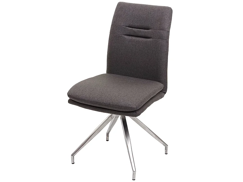 Chaise de salle à manger MCW-H70, Chaise de salle à manger MCW-H70 tissu acier inoxydable brossé gris-brun