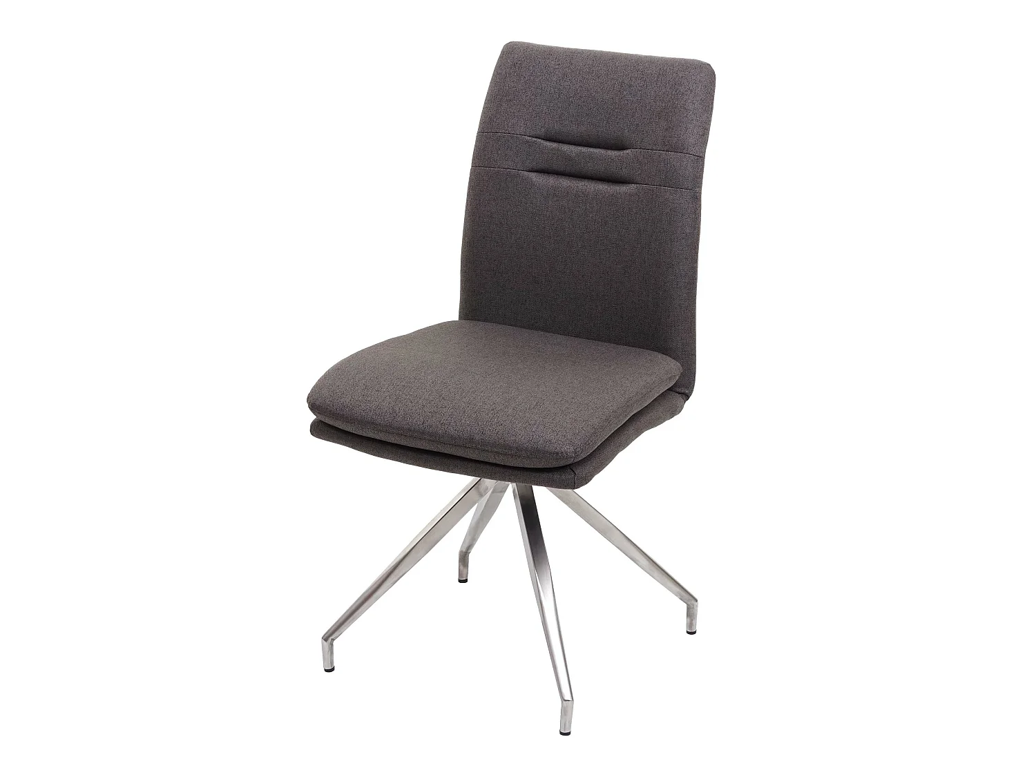 Chaise de salle à manger MCW-H70, Chaise de salle à manger MCW-H70 tissu acier inoxydable brossé gris-brun