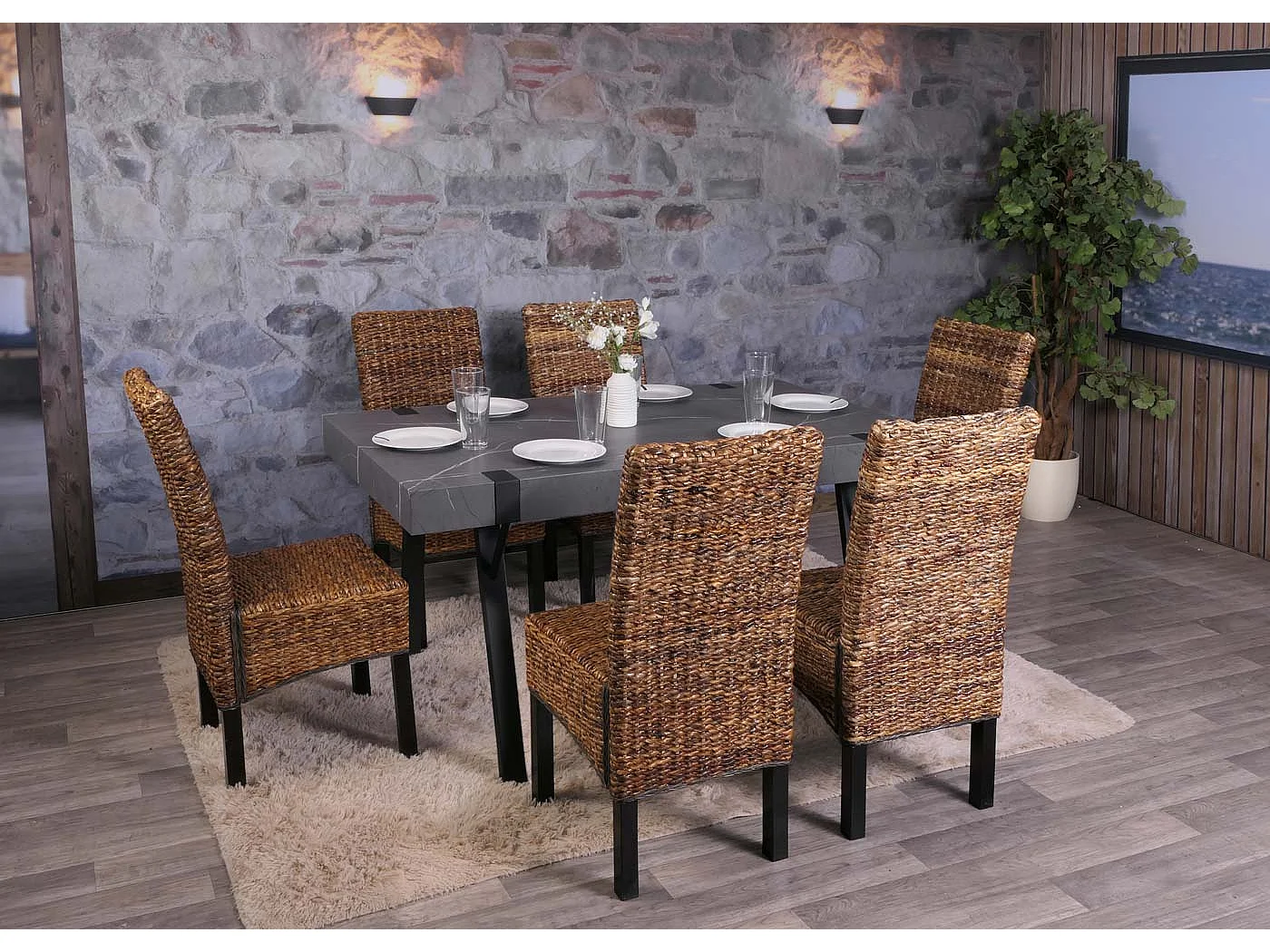 Eetkamerstoel  Loiret (set van 2),  donker, zonder kussen