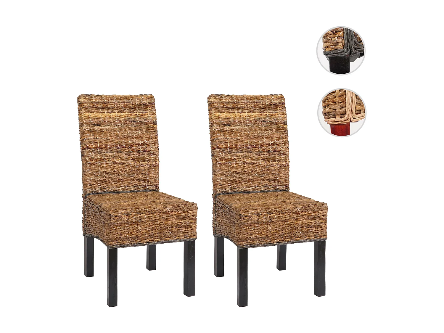 Eetkamerstoel  Loiret (set van 2),  donker, zonder kussen