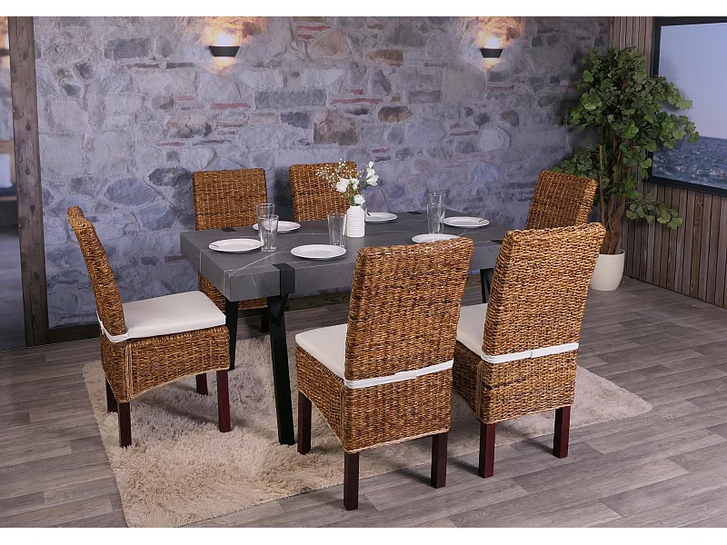 Silla de comedor Loiret (lote de 6),  light, con cojín