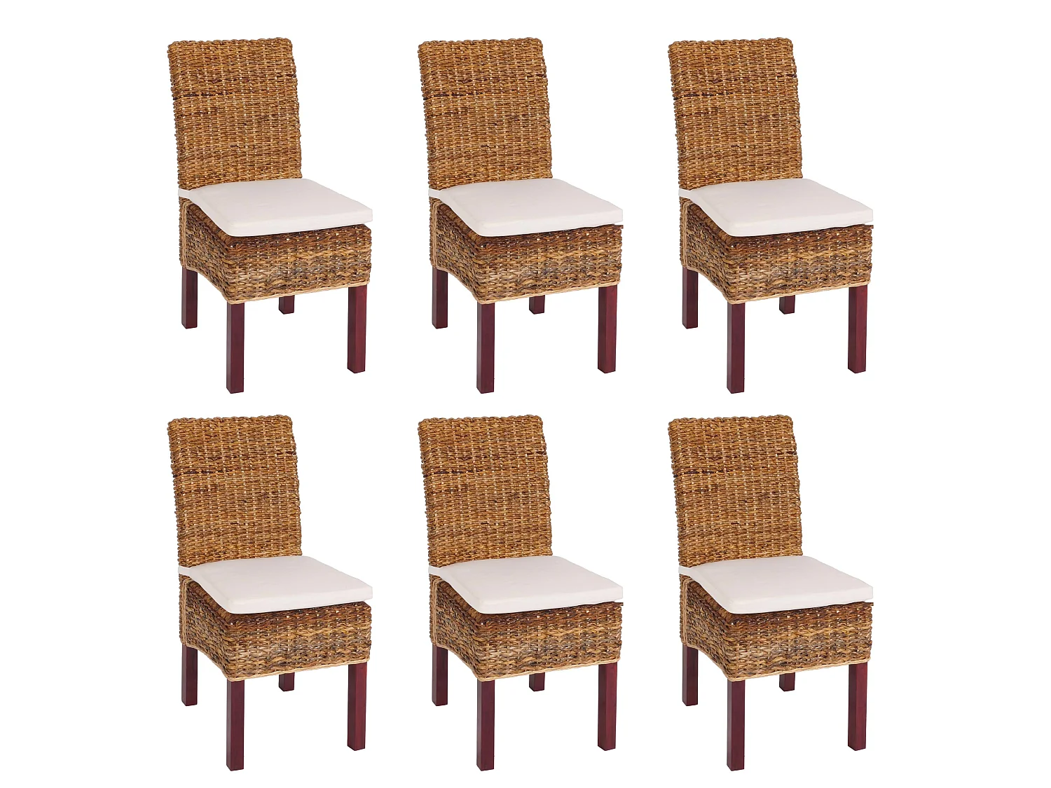 Loiret dining chairs (set of 6),  light, with cushions