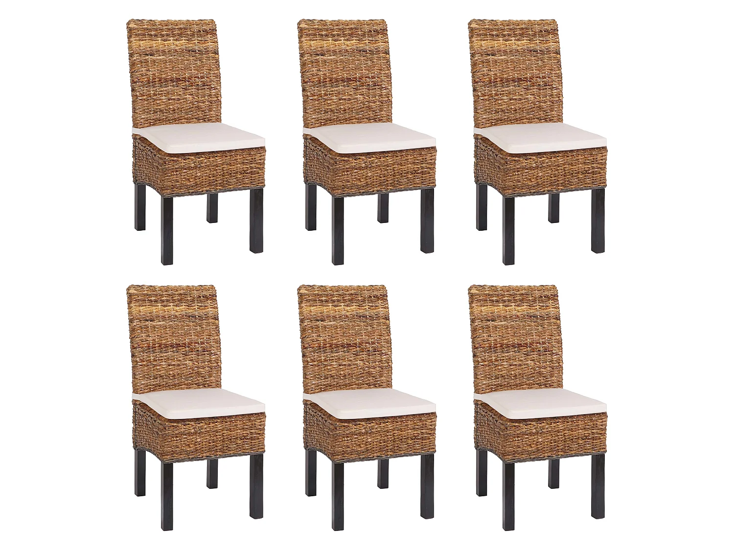Cadeira de jantar Loiret (conjunto de 6),  escuro, com almofada