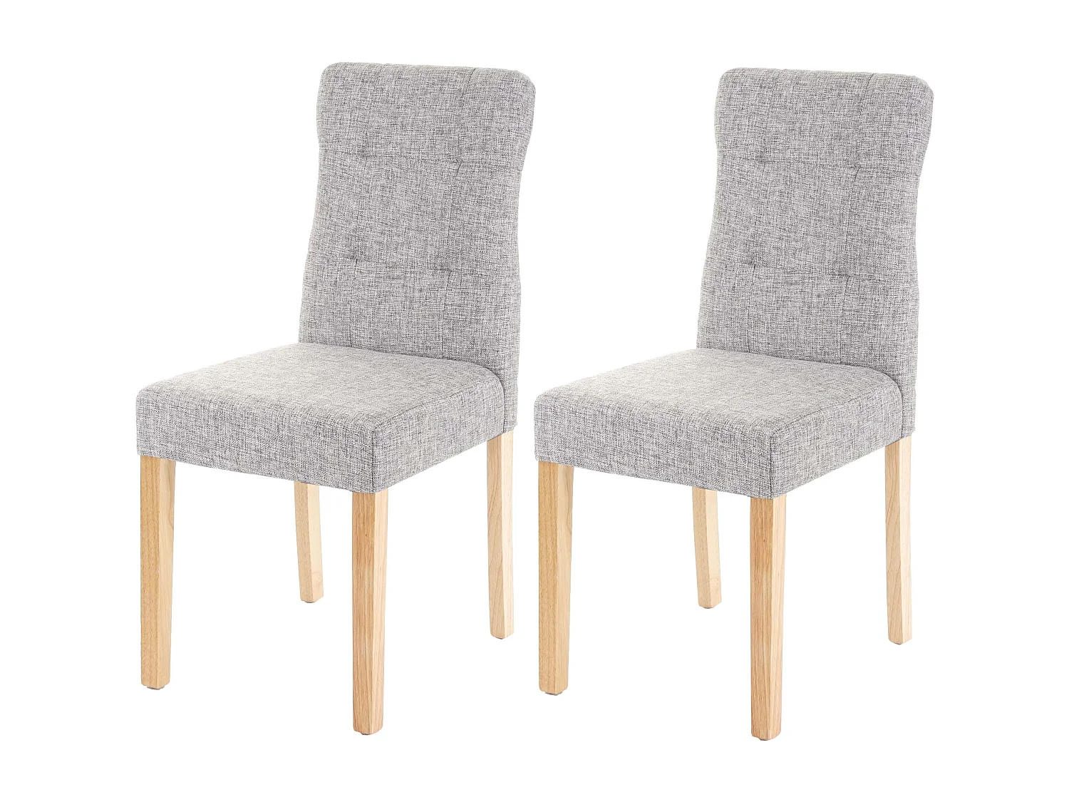 Esszimmerstuhl MCW-E58 (2er-Set), Stoff/Textil grau, helle Beine