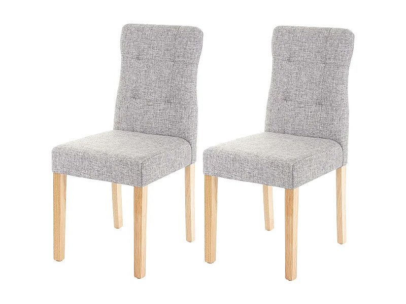 Chaise de salle à manger MCW-E58 (lot de 2),  tissu gris, pieds clairs