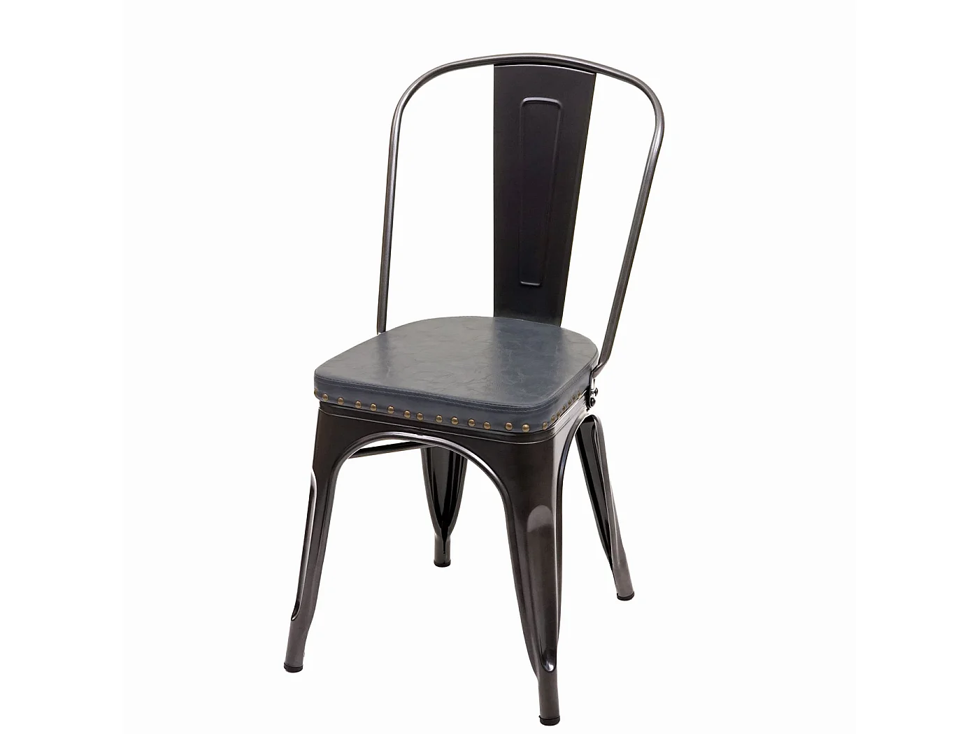 Esszimmerstuhl MCW-H10e (4er Set), Schwarz-grau