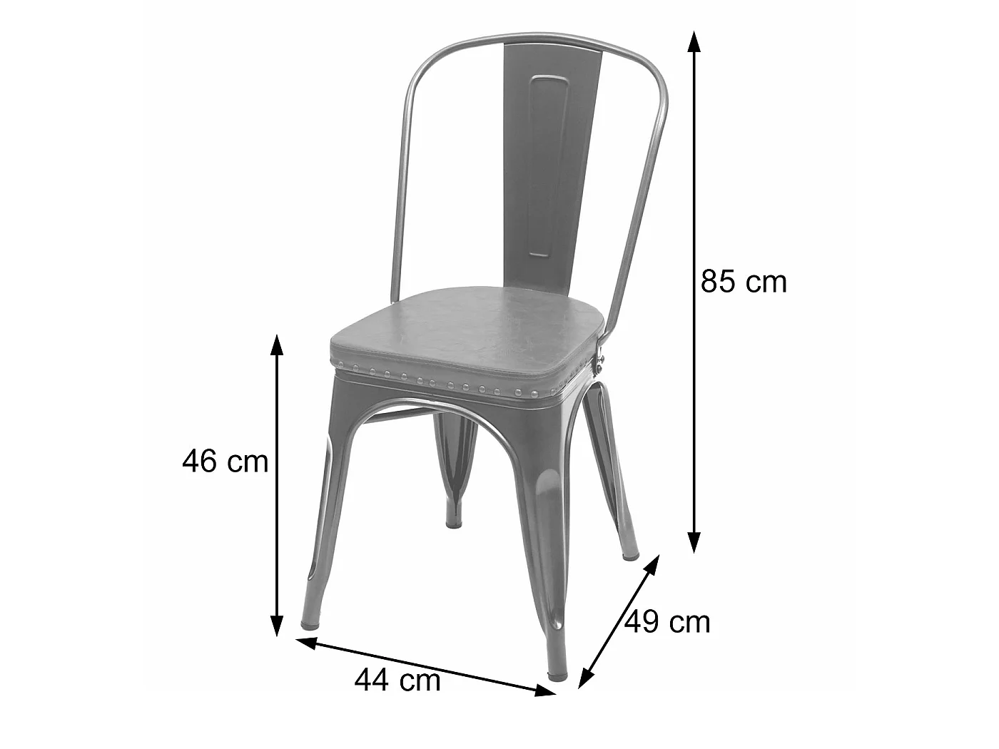 Chaise de salle à manger MCW-H10e (lot de 4),  noir-gris