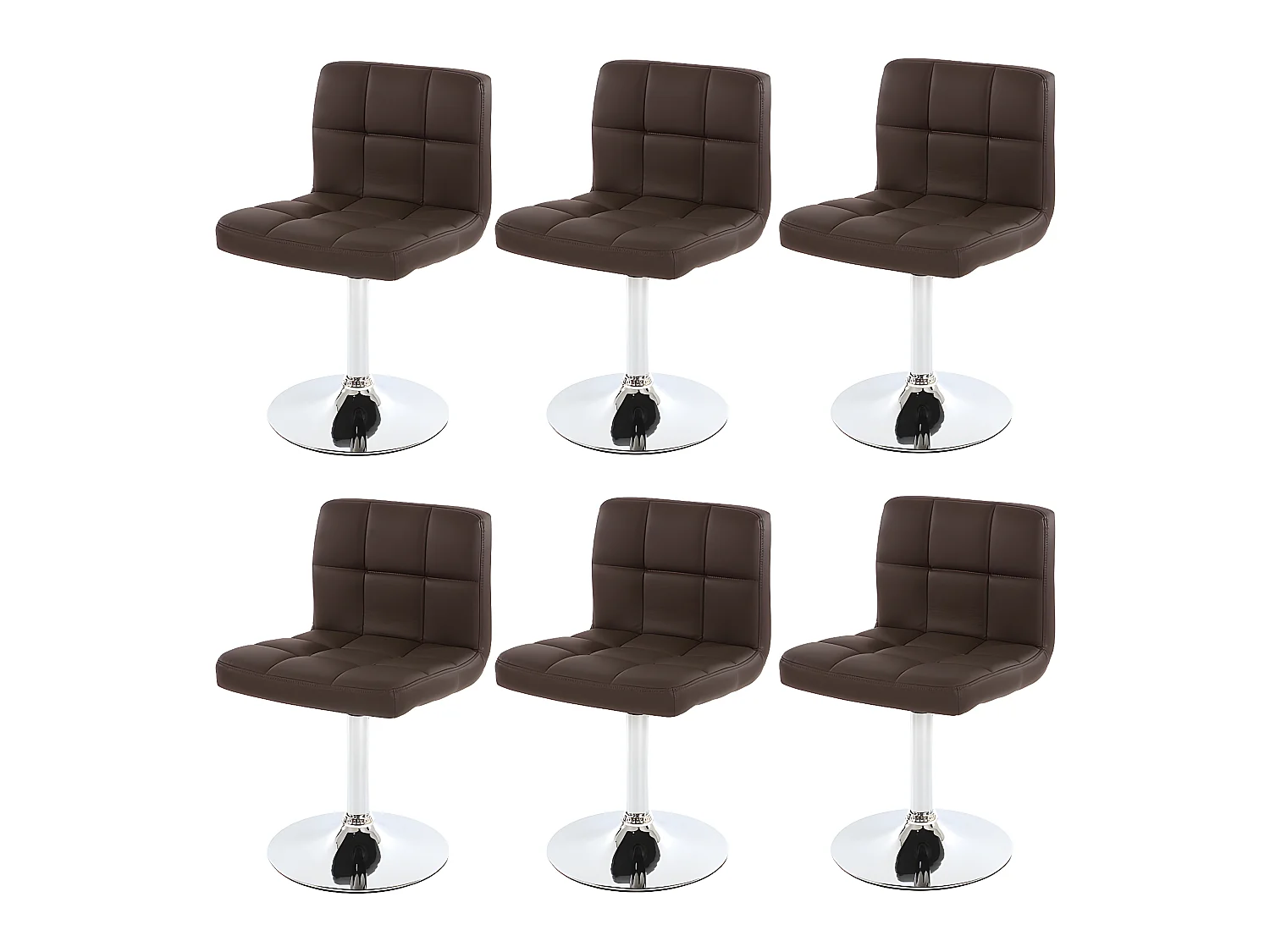 Silla de comedor Cadiz (set de 6),  marrón