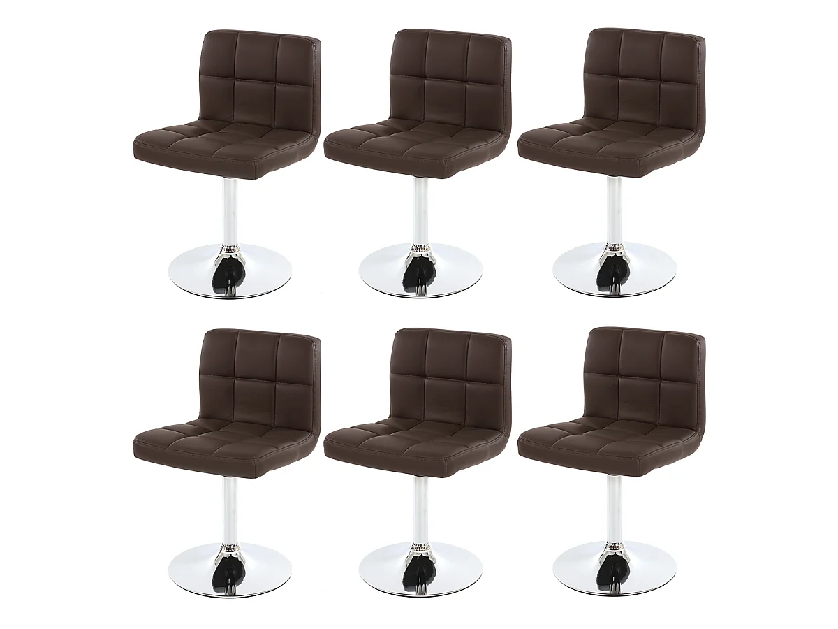 Chaise de salle à manger Cadiz (lot de 6),  marron