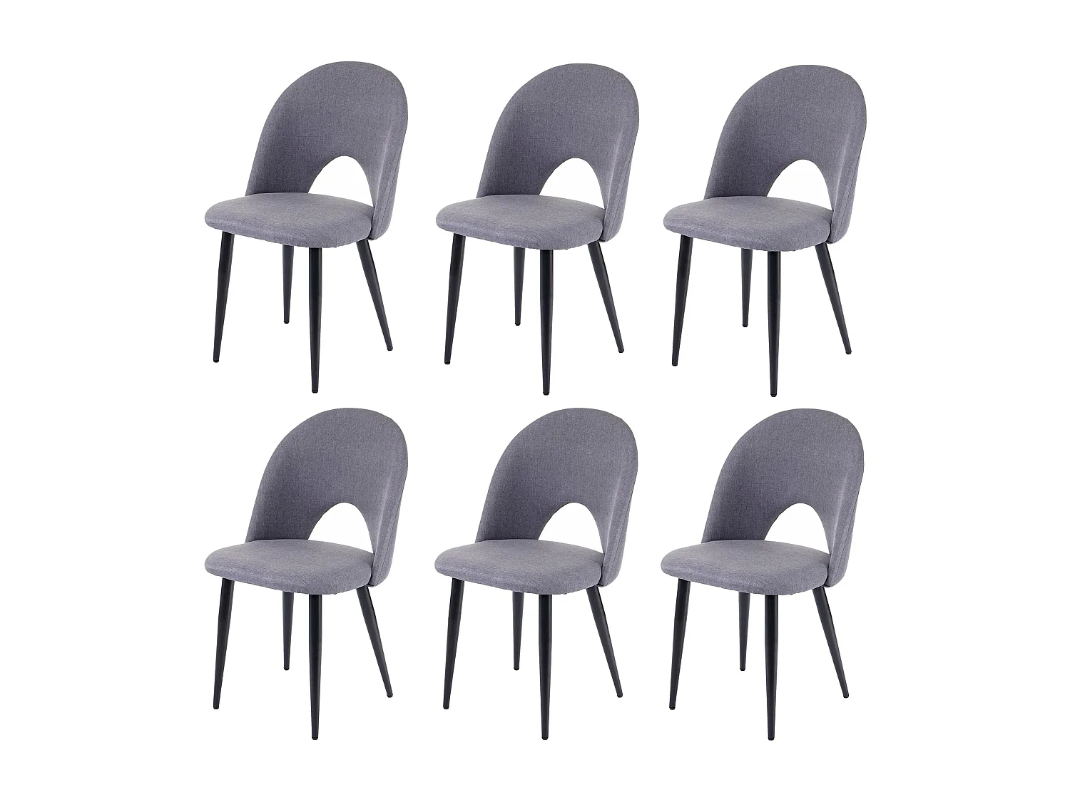 Krzesło do jadalni MCW-D73 (zestaw 6 sztuk),  ciemnoszary