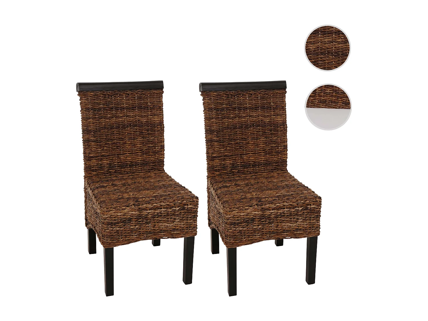 Chaise de salle à manger Acireale (lot de 2),  pieds foncés, sans coussin