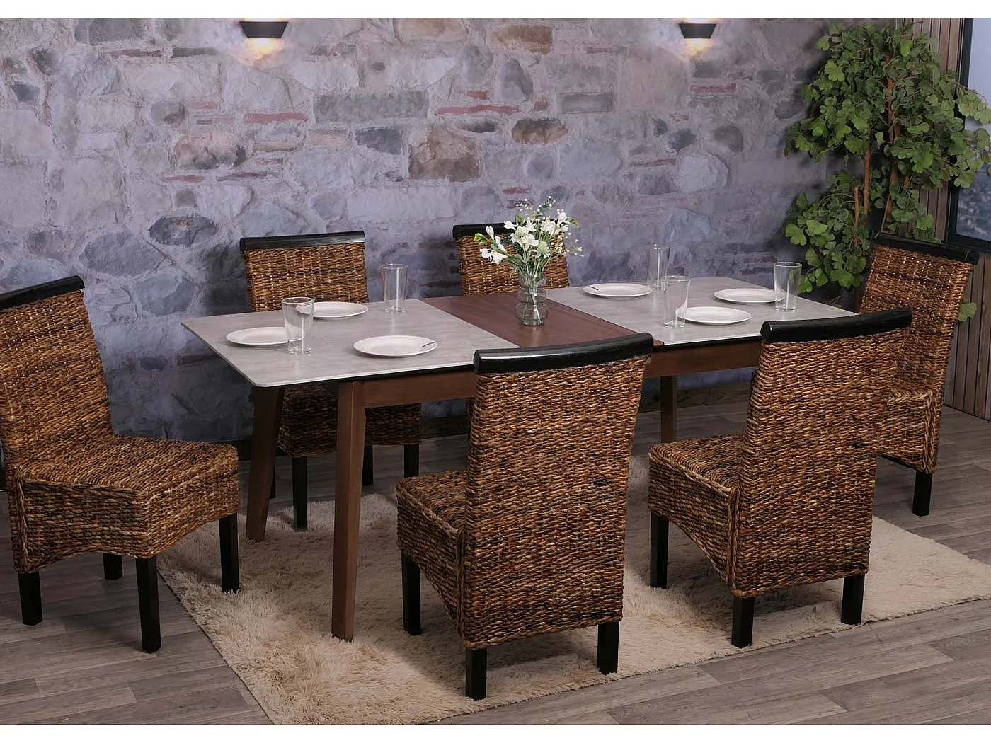 Chaise de salle à manger Acireale (lot de 2),  pieds foncés, sans coussin