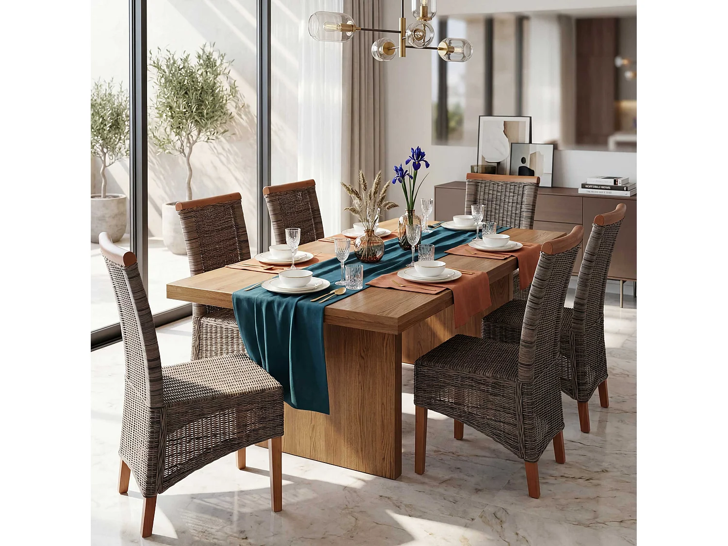 Chaise de salle à manger Sinio (lot de 6),  sans coussin