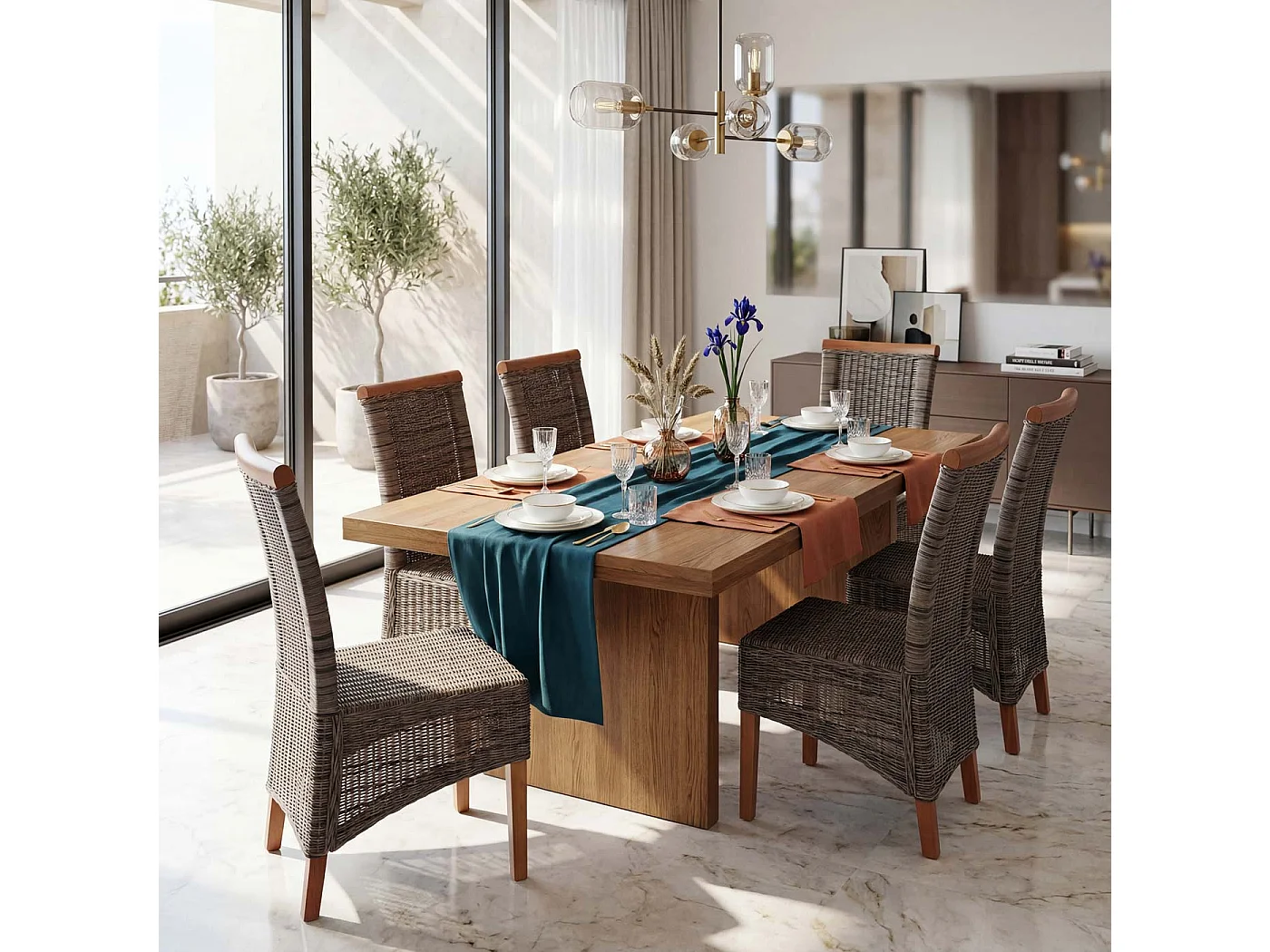 Chaise de salle à manger Sinio (lot de 6),  sans coussin