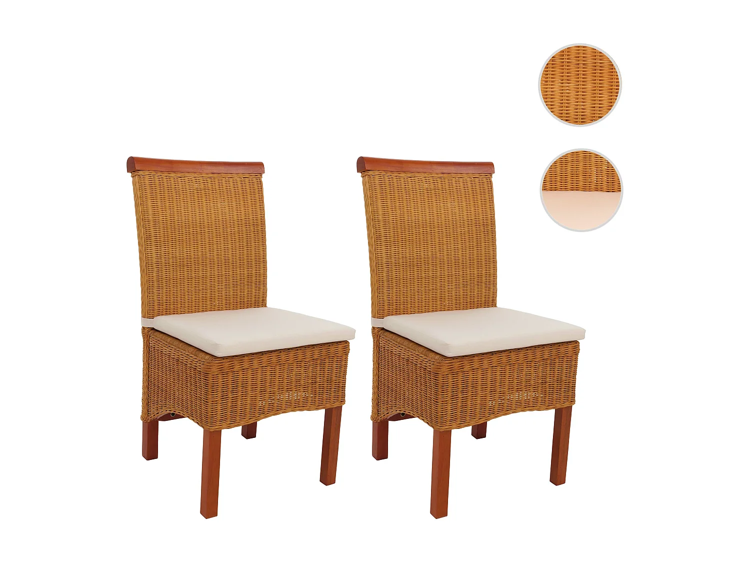 Chaise de salle à manger Var (lot de 2),  avec coussins