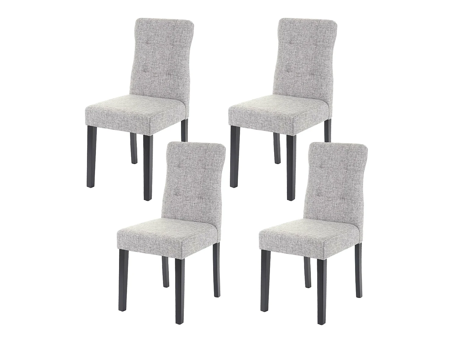 Chaise de salle à manger MCW-E58 (lot de 4),  tissu gris, pieds foncés