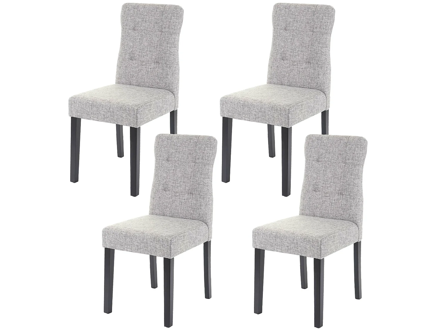 Eetkamerstoel MCW-E58 (set van 4),  stof/textiel grijs, donkere poten