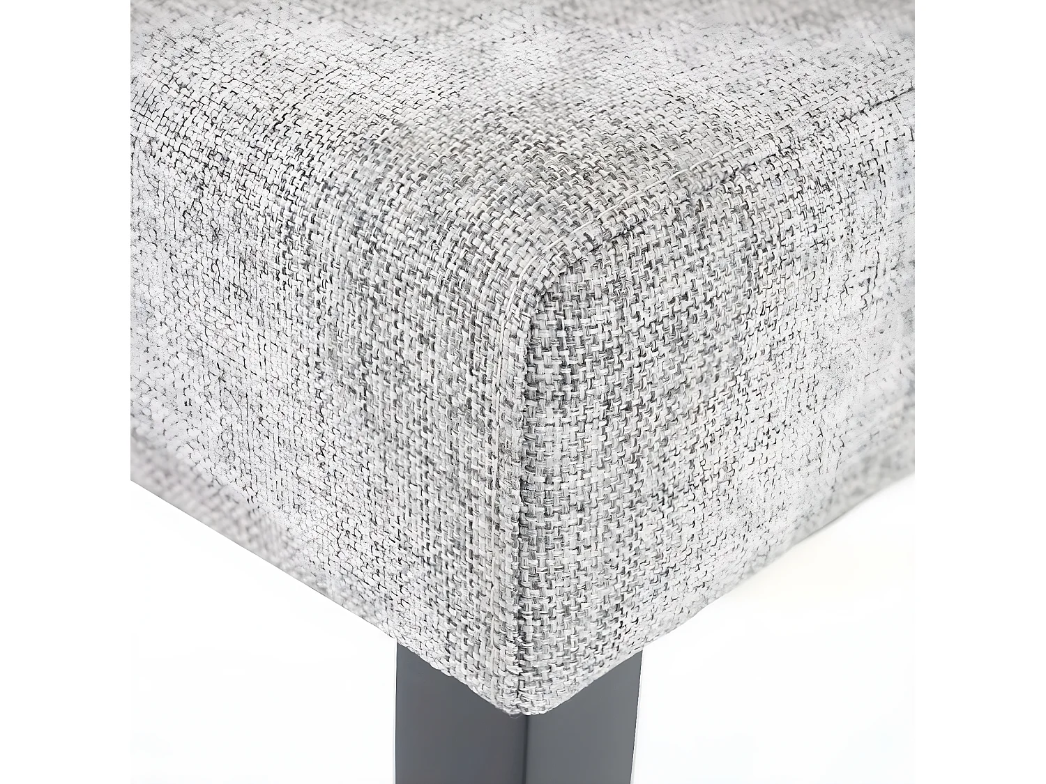 Eetkamerstoel MCW-E58 (set van 4),  stof/textiel grijs, donkere poten