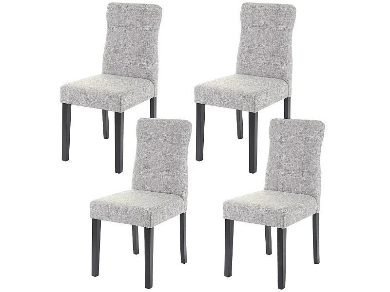 Esszimmerstuhl MCW-E58 (4er-Set), Stoff/Textil grau, dunkle Beine