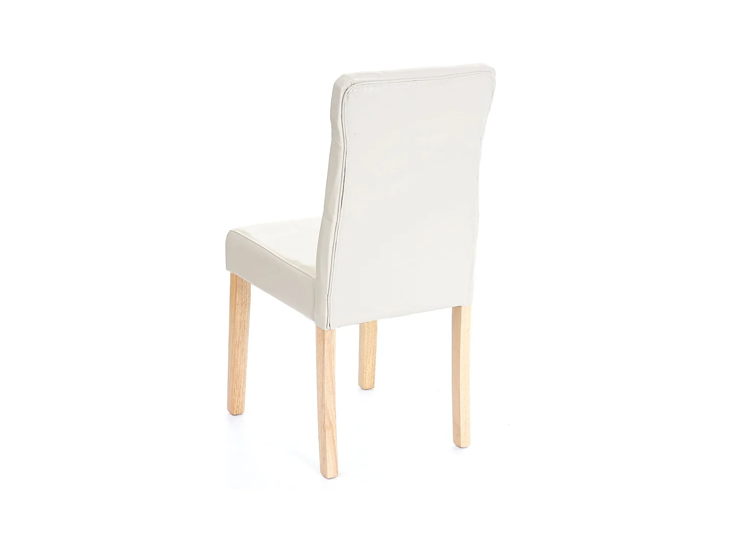 Silla de comedor MCW-E58 (juego de 6),  polipiel crema, patas claras