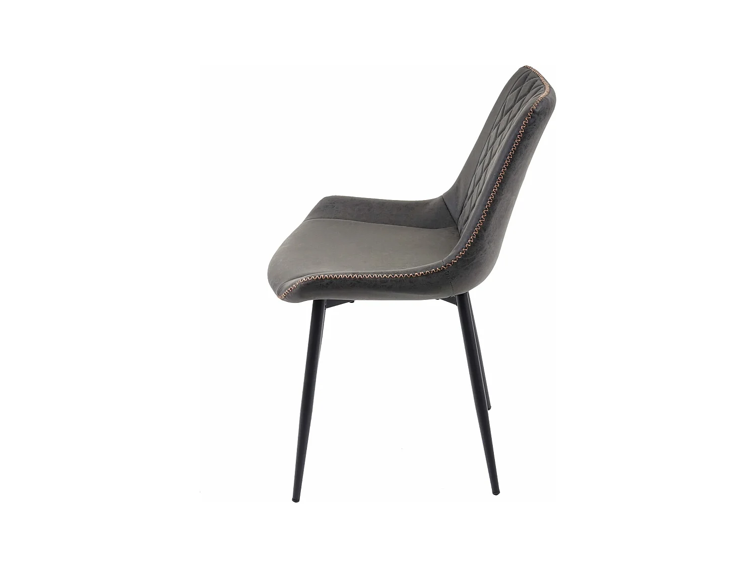 Chaise de salle à manger MCW-E56 (lot de 2),  similicuir, imitation de daim, gris foncé