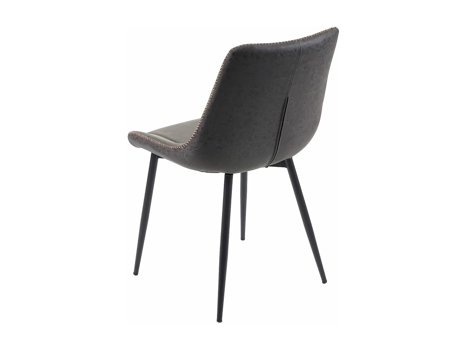 Chaise de salle à manger MCW-E56 (lot de 2),  similicuir, imitation de daim, gris foncé