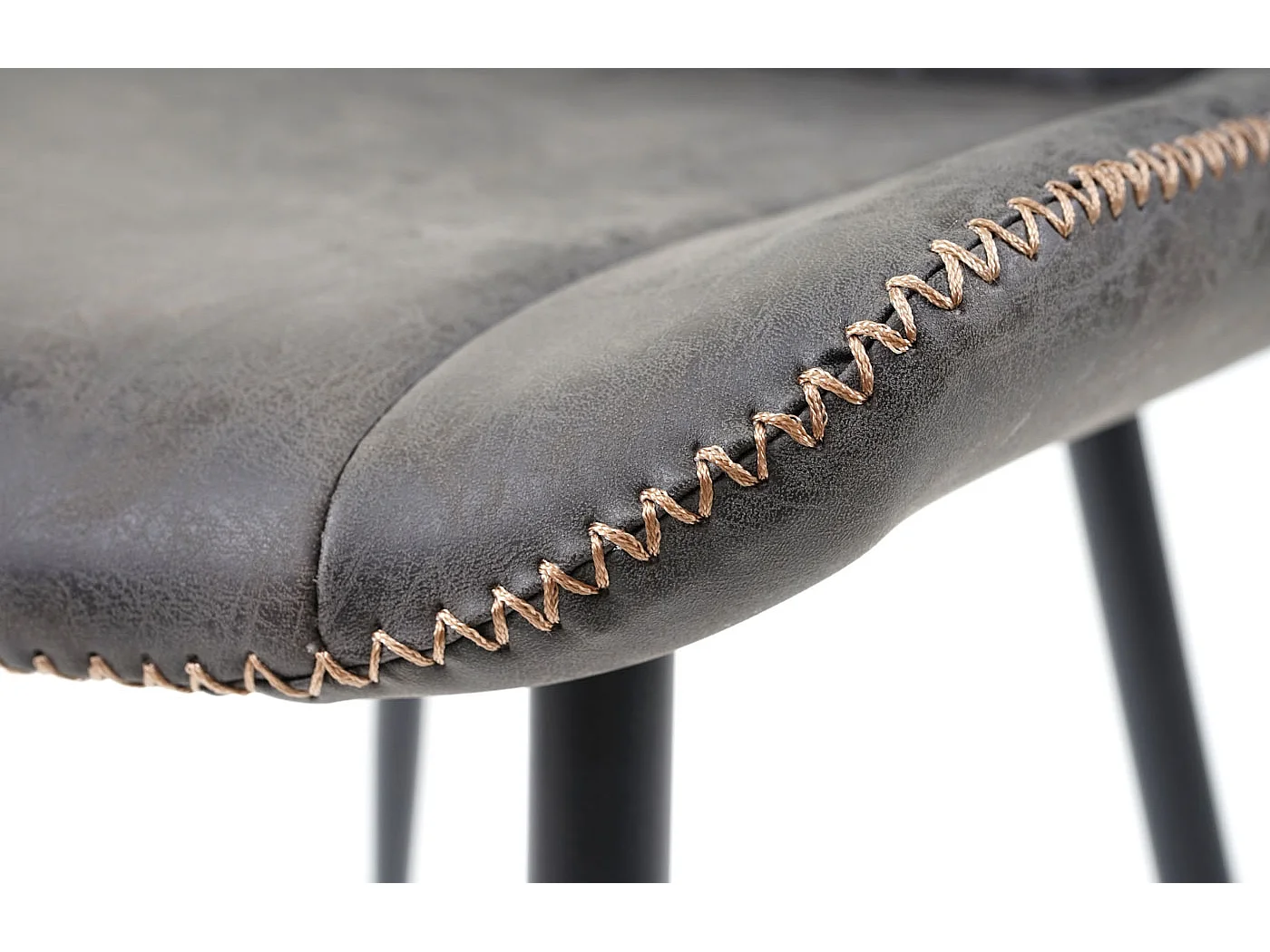 Chaise de salle à manger MCW-E56 (lot de 2),  similicuir, imitation de daim, gris foncé