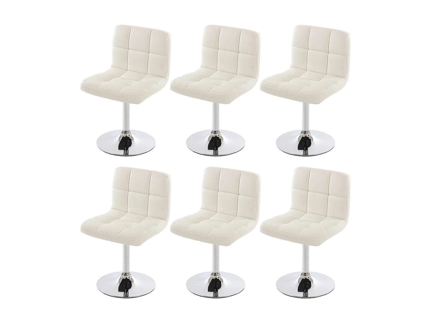 Chaise de salle à manger Cadiz (lot de 6), blanc