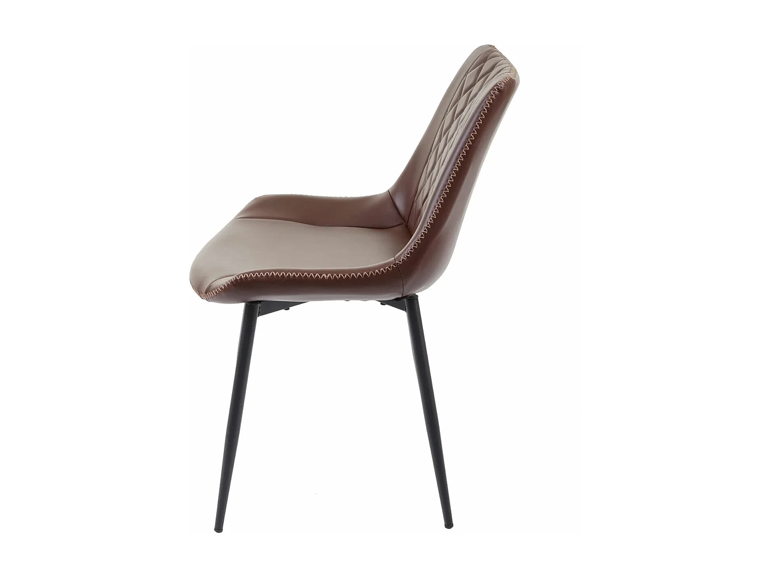 Eetkamerstoel MCW-E56 (set van 6),  kunstleer bruin