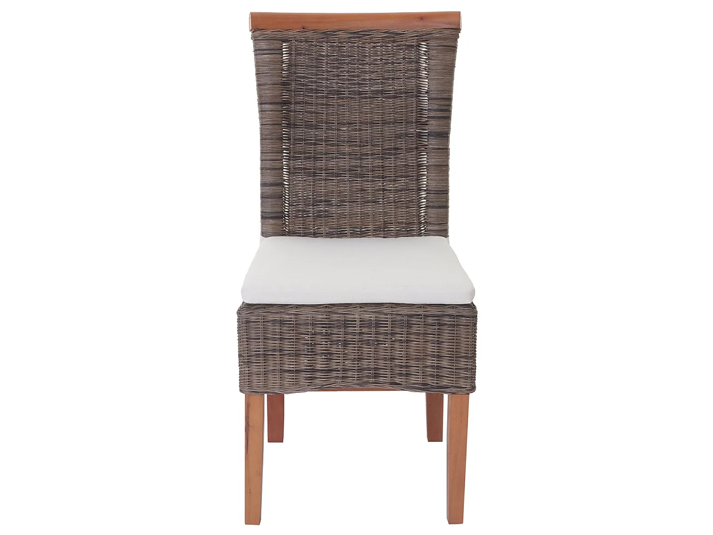 Set 2x sedie rattan per sala da pranzo soggiorno Savona 97x46x59cm ~ con cuscini