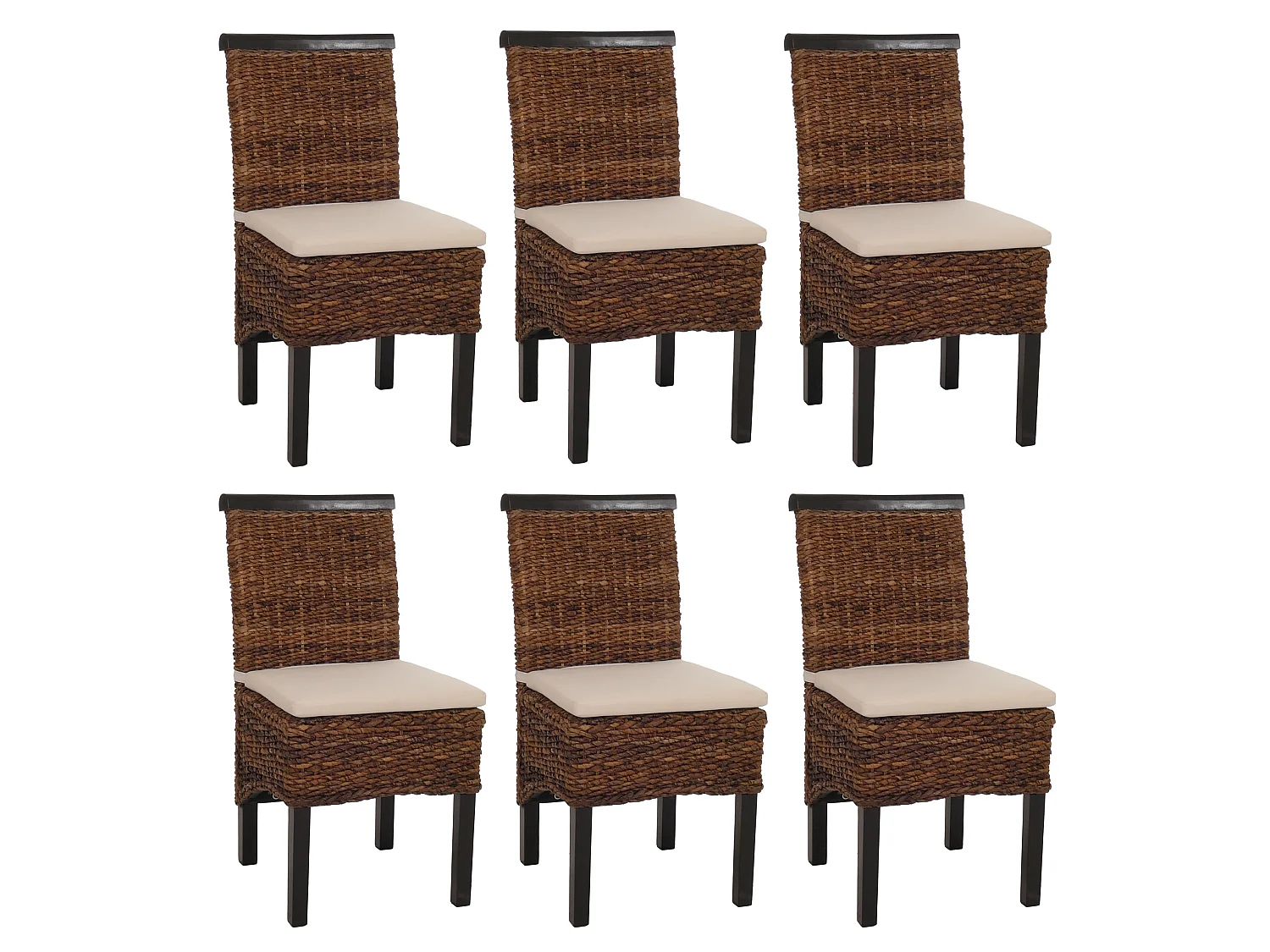 Krzesło do jadalni Acireale (zestaw 6 sztuk),  ciemny, z poduszką