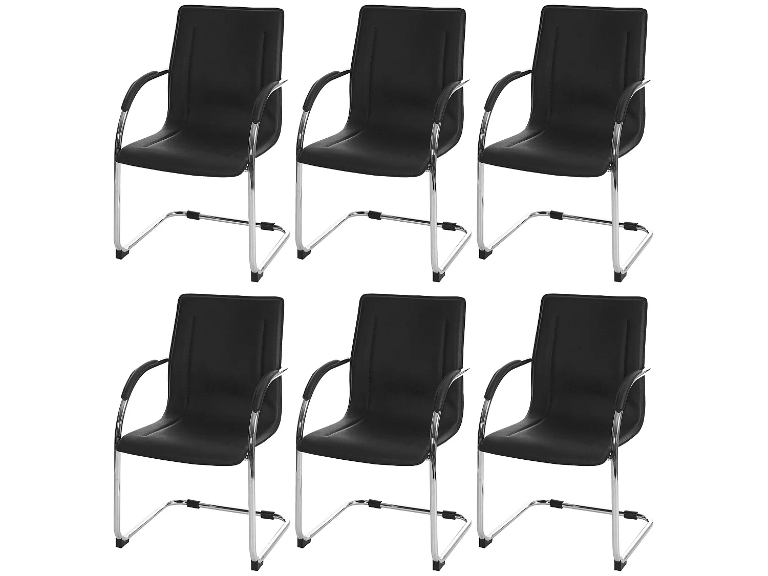 Eetkamerstoel Perm (set van 6),  zwart