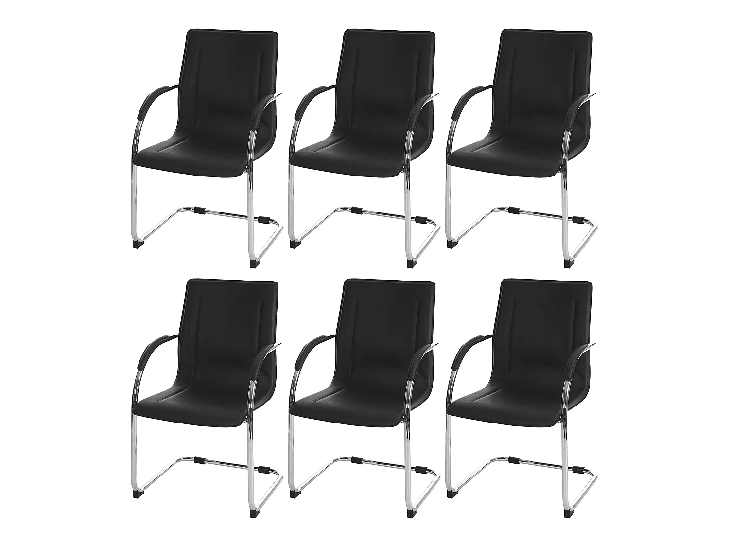 Eetkamerstoel Perm (set van 6),  zwart